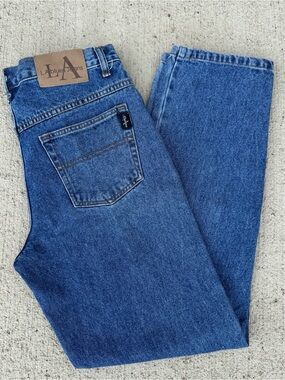 LA Blues Jeans Women 32 Blue Denim Relaxed Fit Straight Leg